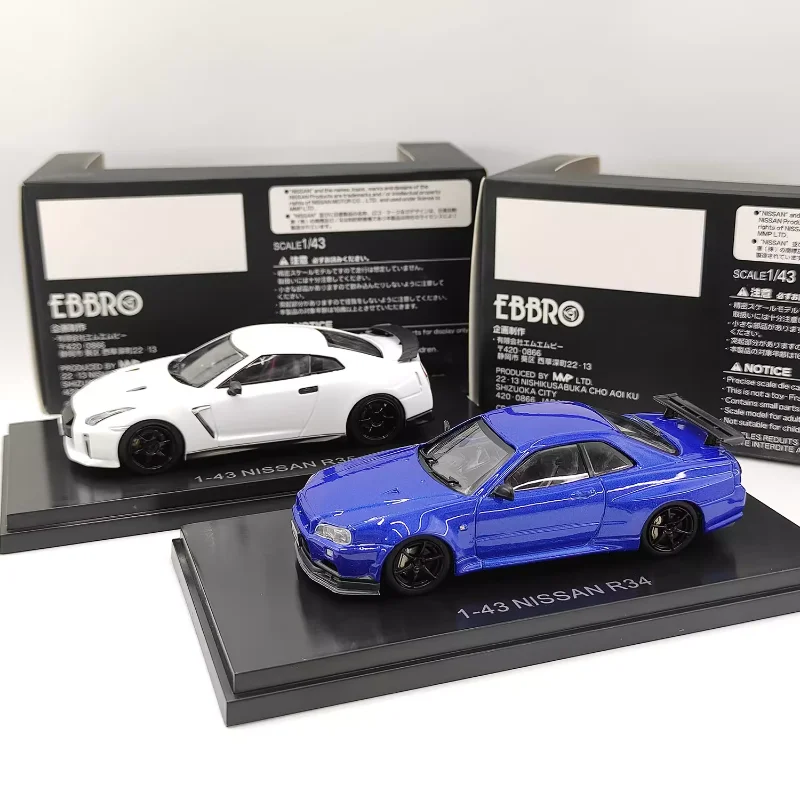 

Diecast EBBRO 1:43 Scale NISSAN R34 Alloy Car Model Collectible Toy Gift Souvenir Display Ornament
