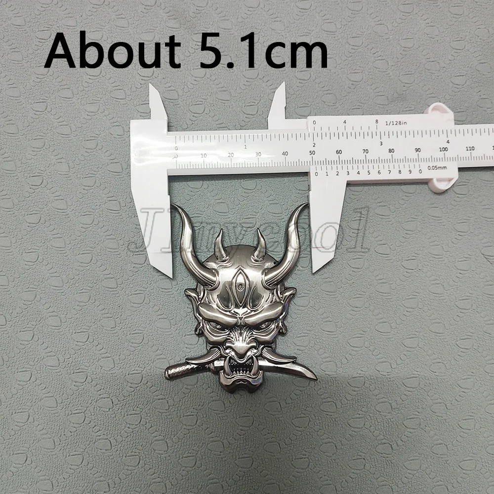 Japanese Samurai Ghost Warrior Prajna Car Auto Emblem Sticker Assassin 3D Metal Black Badge Metal Motorcycle Custom Styling