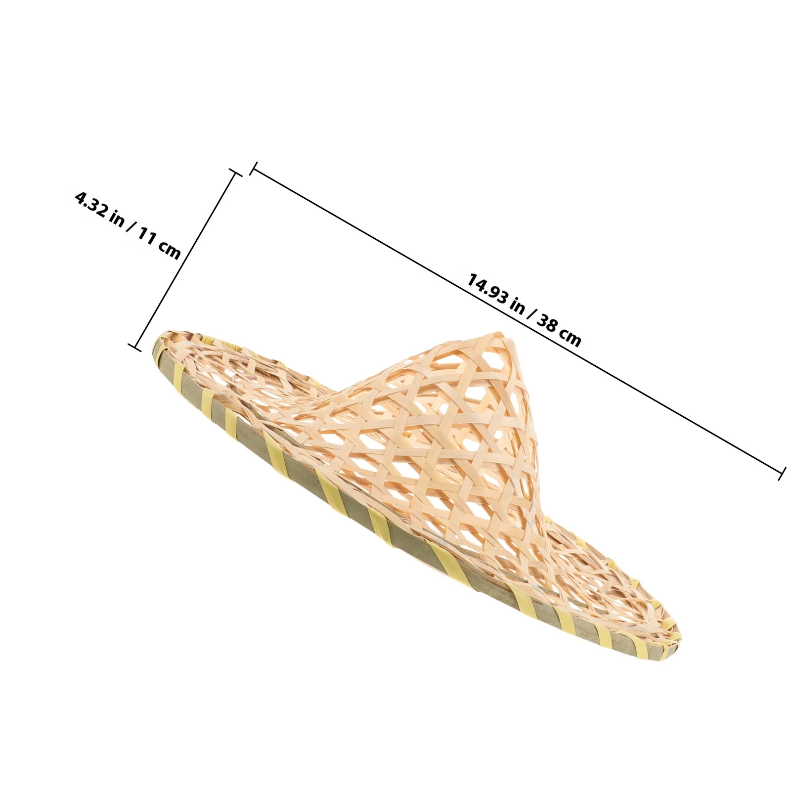 قبعة منسوجة من الخيزران على الطراز الصيني التقليدي خفيفة الوزن لأداء المسرح للحفلات التنكرية والمهرجانات والنسيج المجوف