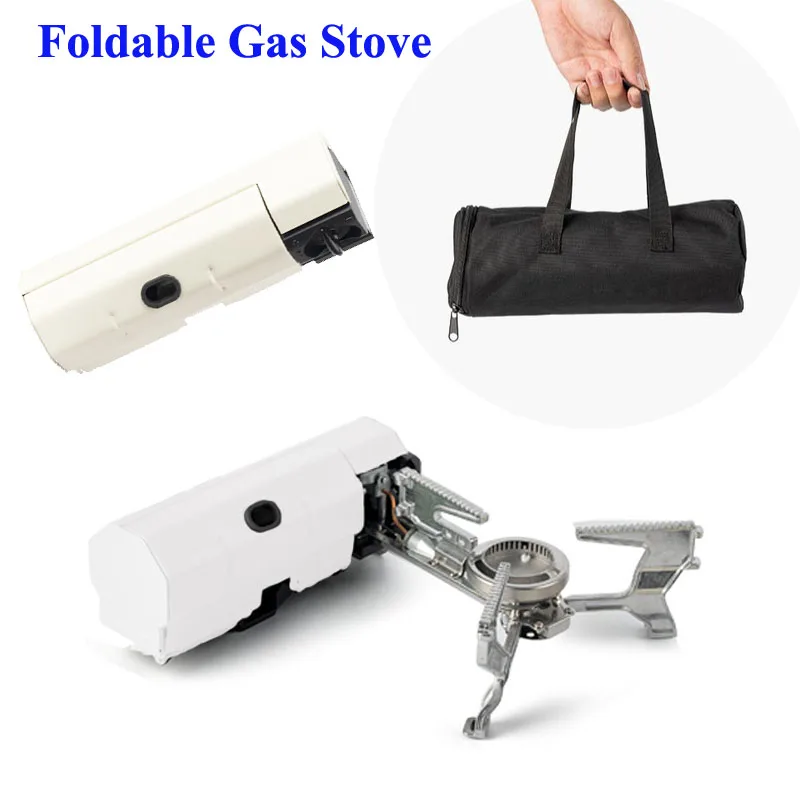 Portable Outdoor Furance Folding Cassette Butane Mini Camping Burner Picnic Cooker Gas Stove BBQ Cooking Grill Kitchen