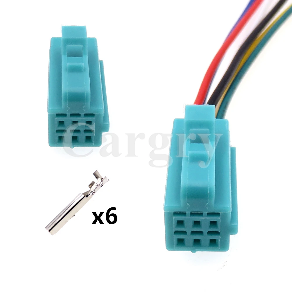 1 Set 6P Car Low Current Adapter Automobile Plastic Housing Unsealed Cable Connector AC Assembly Auto Replacement Socket Parts