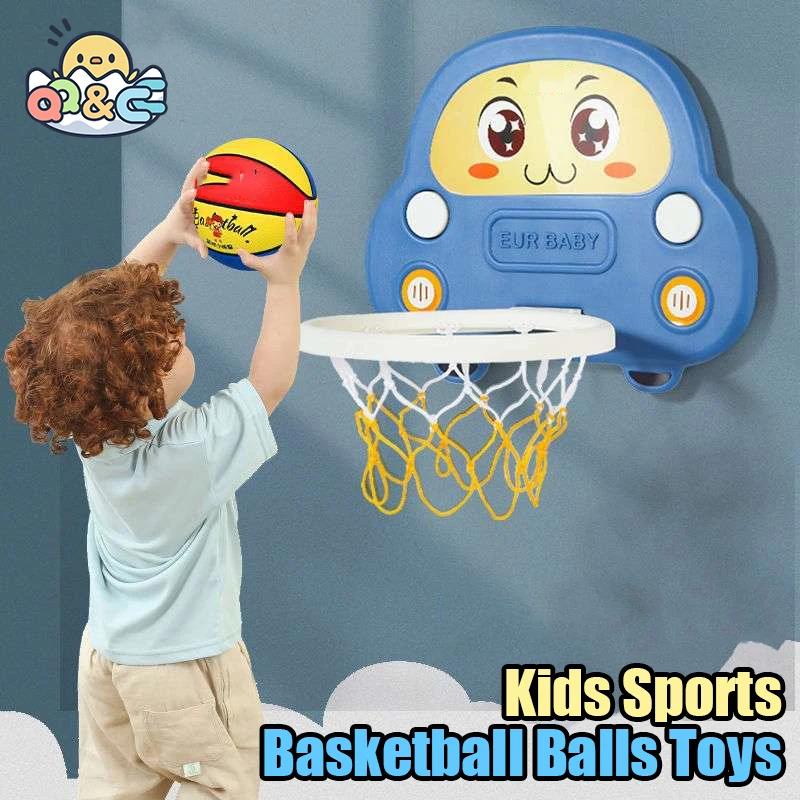 Kids Sports Toys Basketball Balls Toys for Boys Girls 3+ Years Old Wall Type Foldable Basketball Hoop Throw Outdoor Indoor Games