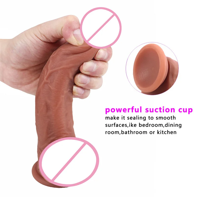 Realistic Dildo Real Skin Soft Penis G-spot Vagina Anal Masturbation Powerful with Suction Cup Dick Adult Sex Toys for Women Man