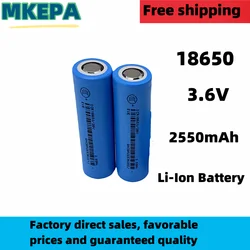 18650 3.6V 2550mAh rechargeable lithium battery, refer to flashlight, laser pointer, remote control, electronic toys