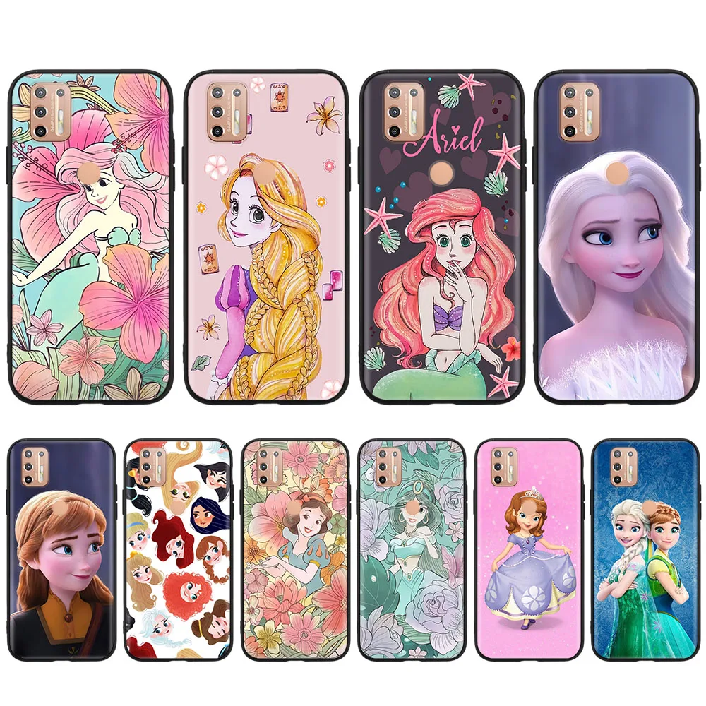 Disney Princess Black Case for Xiaomi Redmi Note 6 6A 7 7A 8 8A 8T S2 Pro