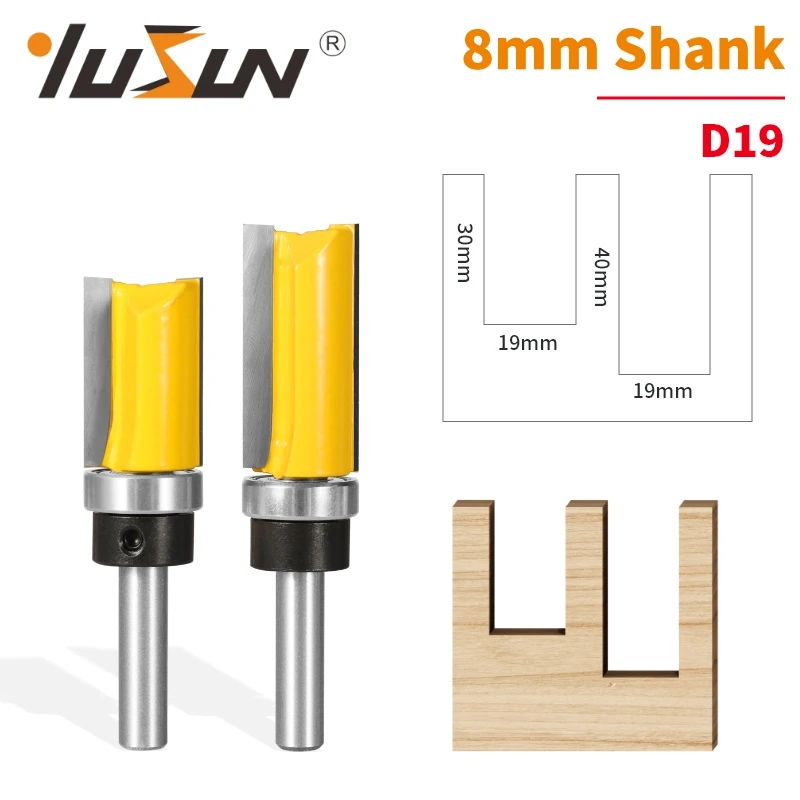 YUSUN 8MM Shank D19 Pattern Bit Router Bit Woodworking Milling Cutter For Wood Bit Face Mill