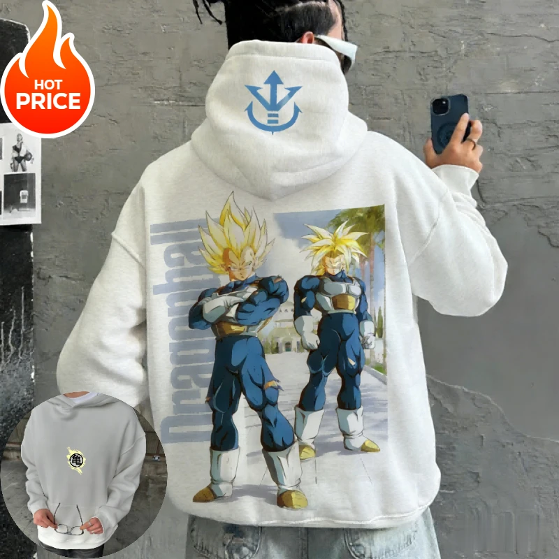 

Худи в стиле Harajuku Dragon Ball Saiyan, винтажное, мужское, зимнее, женское, оверсайз, с капюшоном, с длинным рукавом, Y2K
