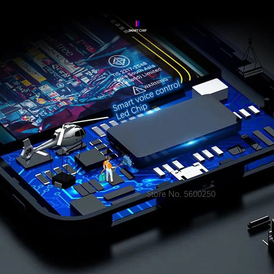 Casing ponsel bercahaya cerdas gaya Cyber, casing belakang kaca asli untuk Oneplus 11 12 9 Pro 9 9R 8 7 7T Pro 6 6T Nord N10 N20 5G