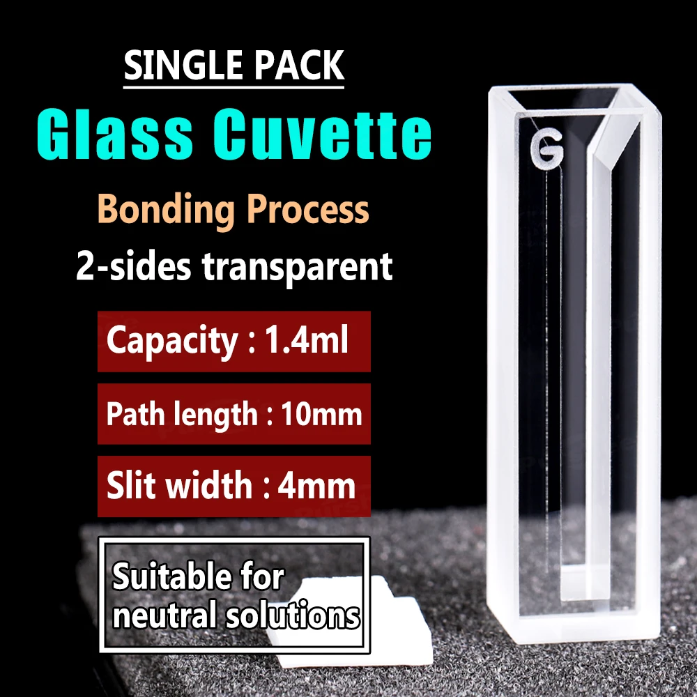 Glas-Schlitz-Mikroküvette 1/2/3/4/5mm Schlitzbreite Beidseitige Lichtdurchlässigkeit Schattierter/Nicht-schattierter Typ Labor-Probenküvette – Detail 18
