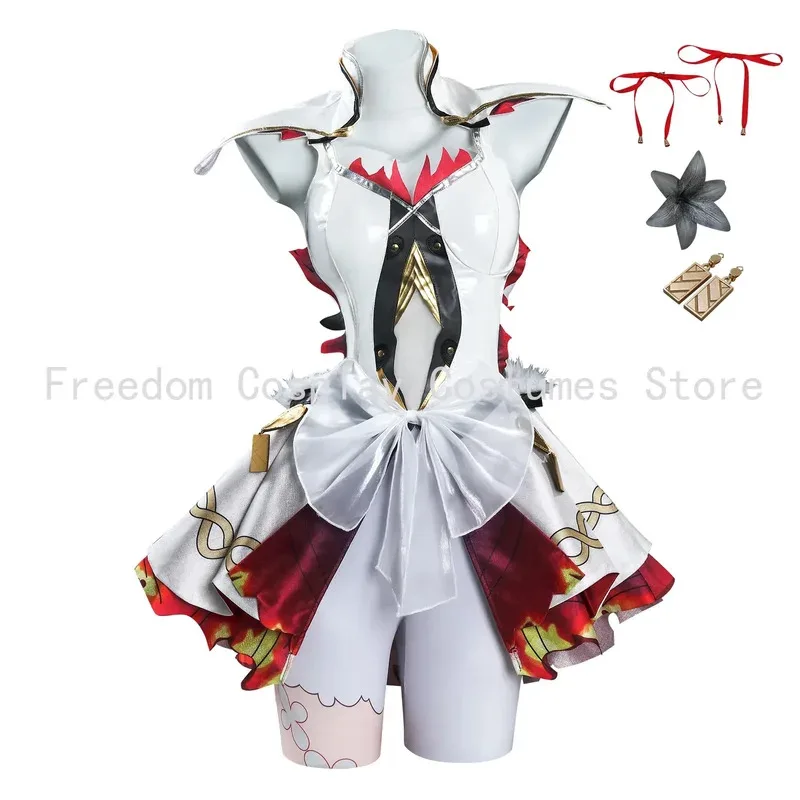 Камелия Косплей Костюм Парик Аниме Wuthering Waves Сексуальное Платье Серьги Кольца Головные Уборы Черные Поры Джинчжоу Хэллоуин Вечеринка Женщины