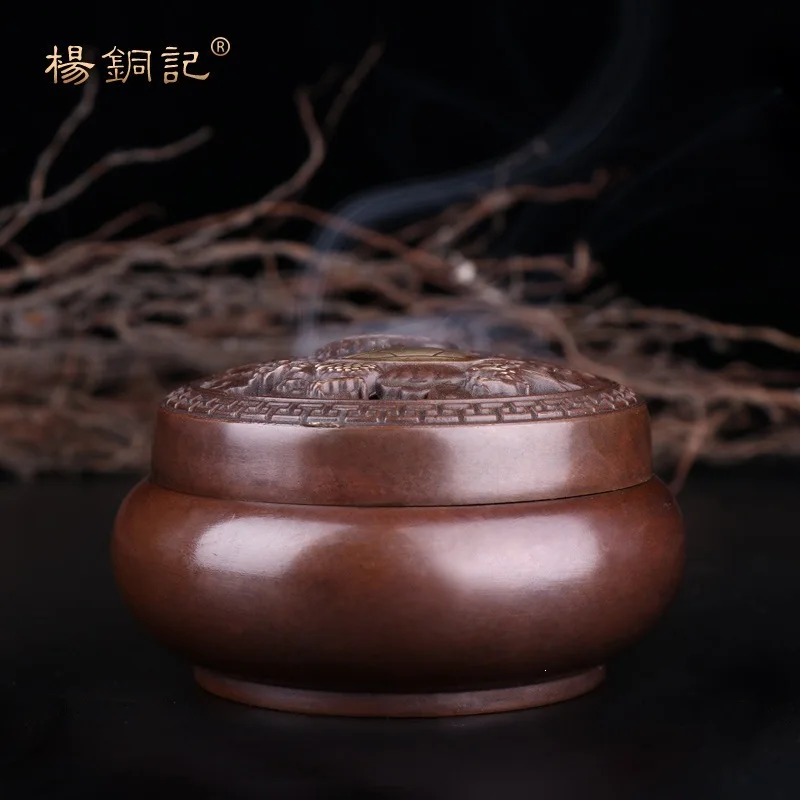 Three-Legged Copper , Home Indoor Sandalwood , Large Incense Burner For Offering To Buddha, Comes Wi