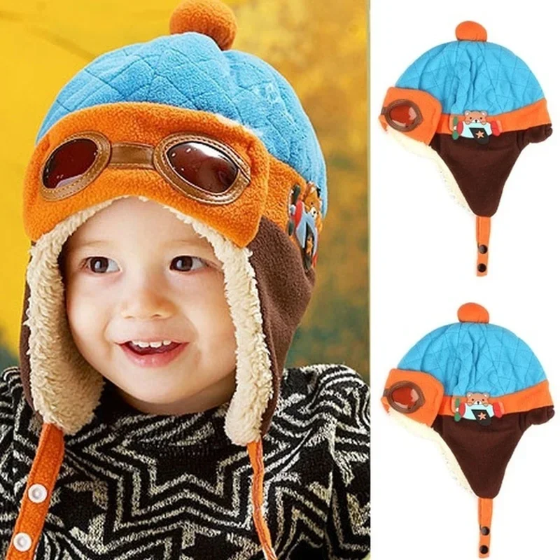 Boys Girls Winter Warm Cap Hat Beanie Pilot Crochet Earflap Hats