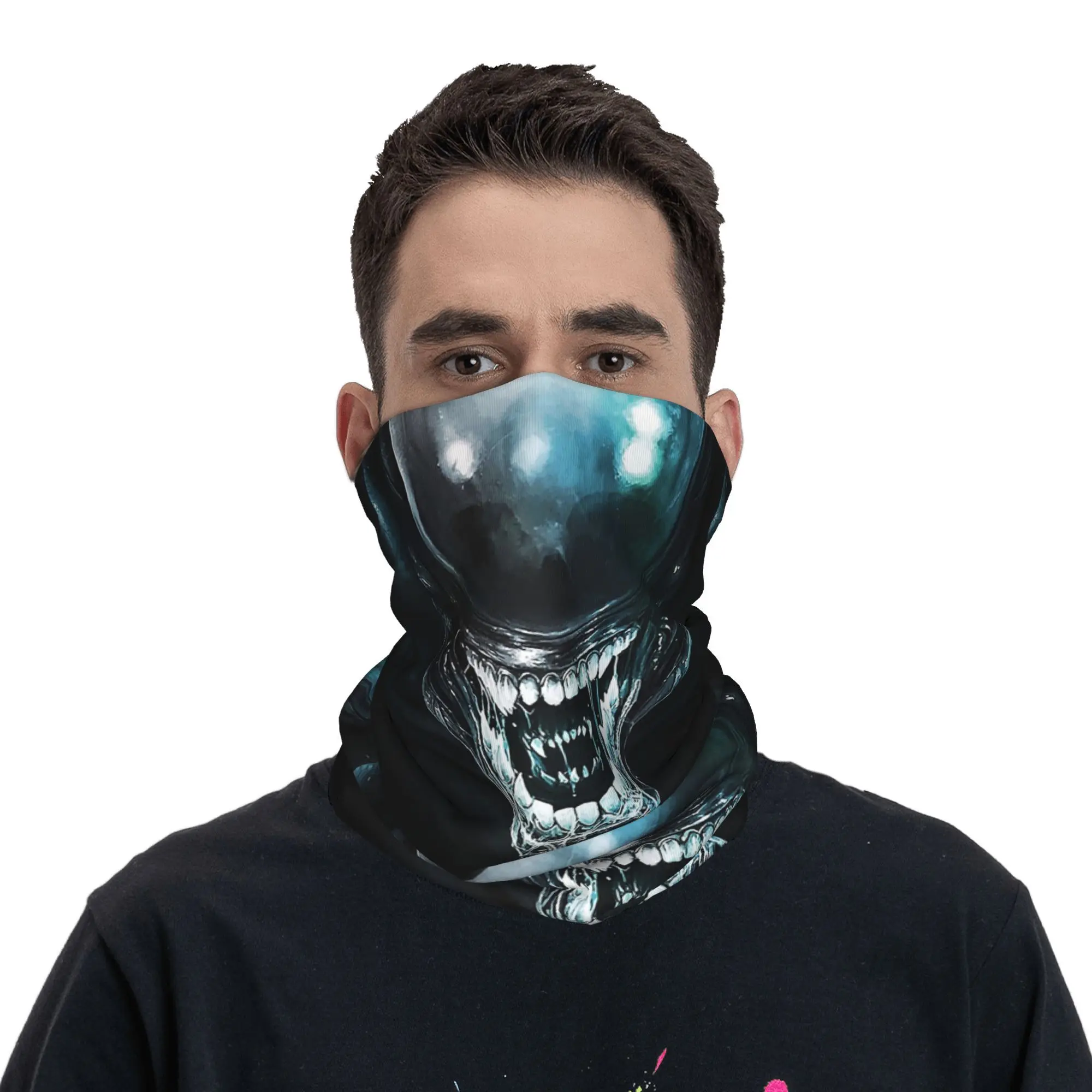 

Xenomorph Alien Bandana Neck Cover Printed Wrap Scarf Warm Headwear Hiking Fishing Unisex Adult Windproof