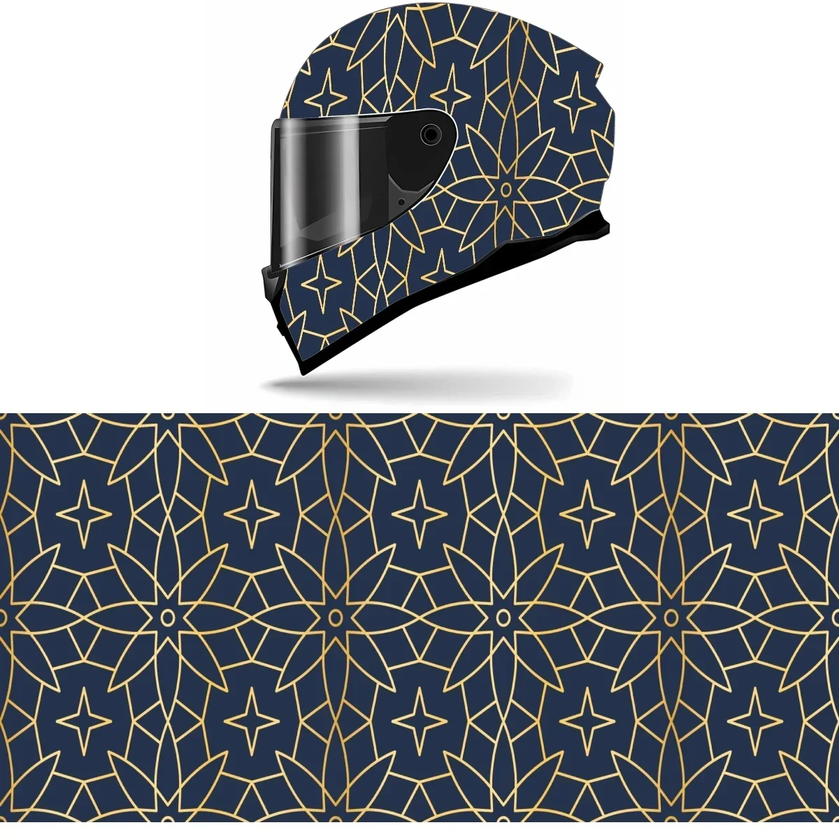 

Abstract Islamic Art Full Helmet Wrap Sticker Motorcycle Helmet Racing Graphic Decal Vinyl Wrap Helmet Decor Sticker