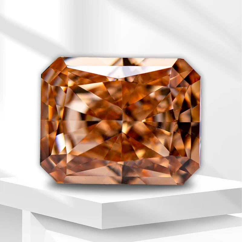 

Wholesale 4k Crushed Ice Cut Cubic Zirconia Stone Champagne Color Radiant Shape Synthetic 5A Lab Synthetic Cz Gems Shiny Quality