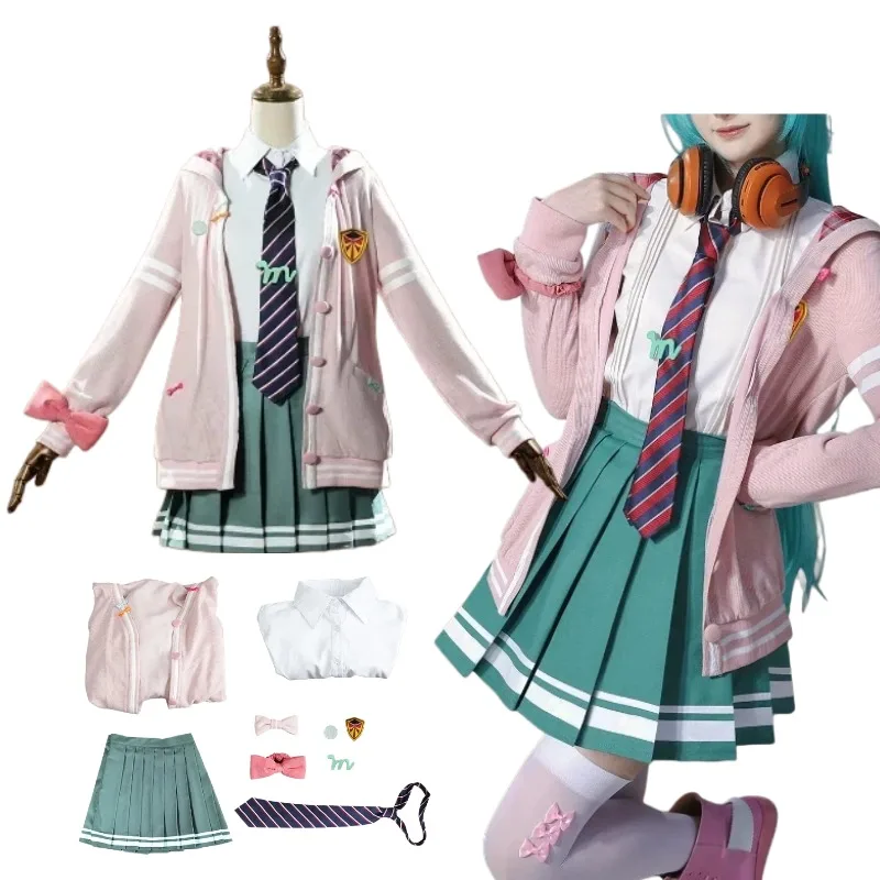 

Anime Cosplay Costume School Uniform Coat Shirt Skirt Wig Suit for Women Halloween Christmas Carnival Party Roleplay Outfit