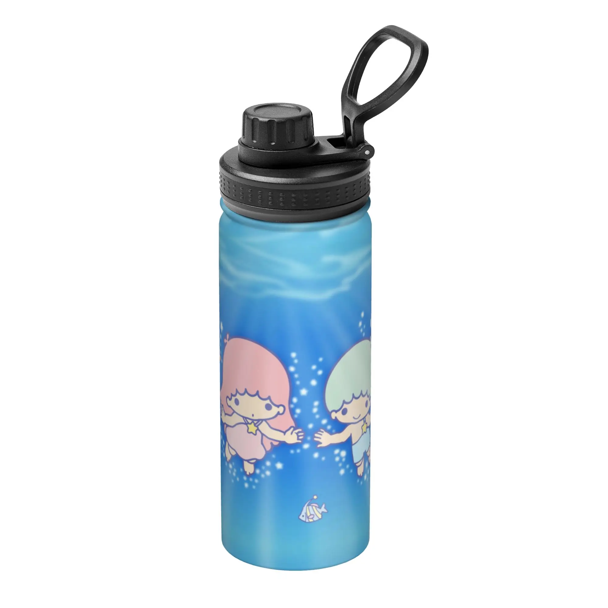 Little Twins Stars Cartoon Anime 18OZ Sports Insulated Kettle  Coffee Cups Vacuum Flask Office Home Mugs Water Bottle