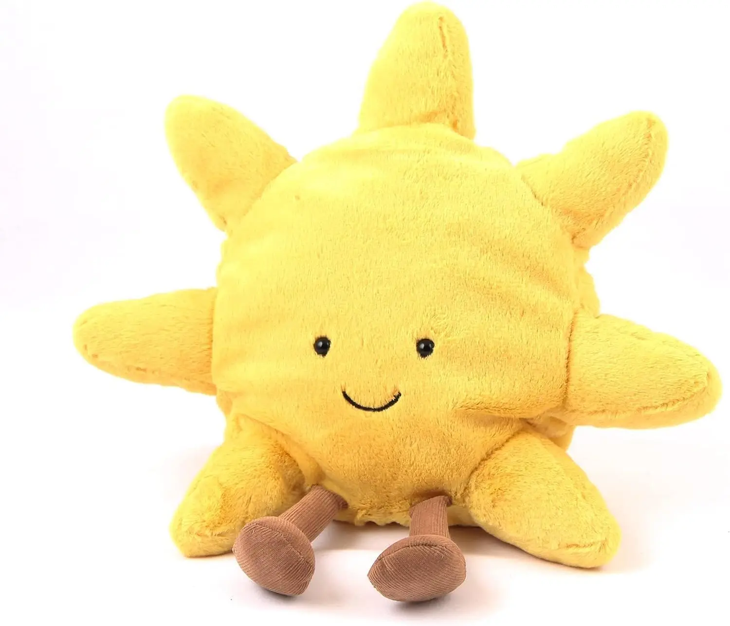 Amuseable Sun,Yellow Fun Sun Plush Stuffed Toy,Kawaii Sunshine Plushie,Sun Shape Soft Plush,Car Pillow Neck Pillow Plush-13.7in