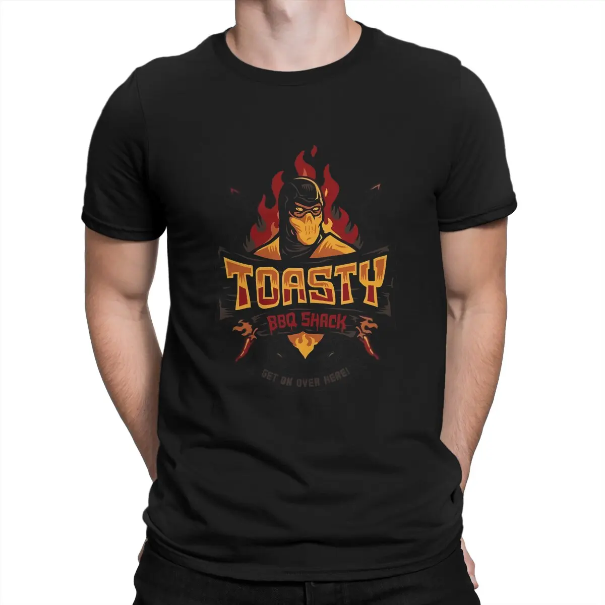 Scorpion Toasty Round Collar TShirt Mortal Kombat Basic Polyester T Shirt Men Tops