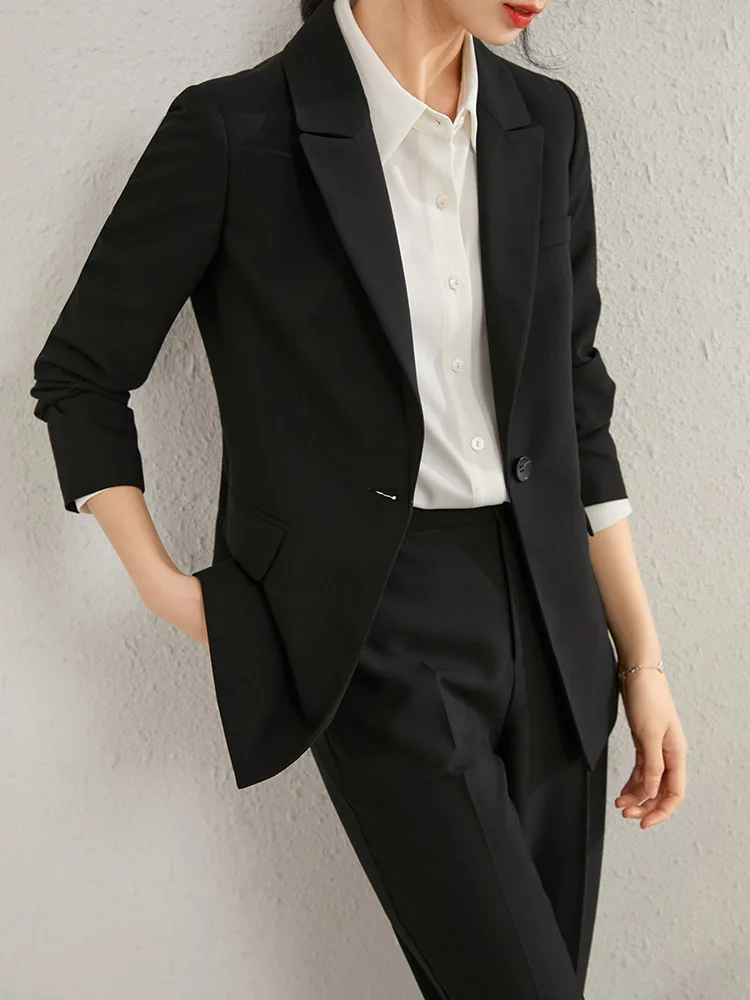 SENTUBILA Office Lady Blazer Suit 2024 New Spring Fashion Pockets Slim Blazer Jacket Coat Zipper Pants 2 Piece Set 123Z43948X