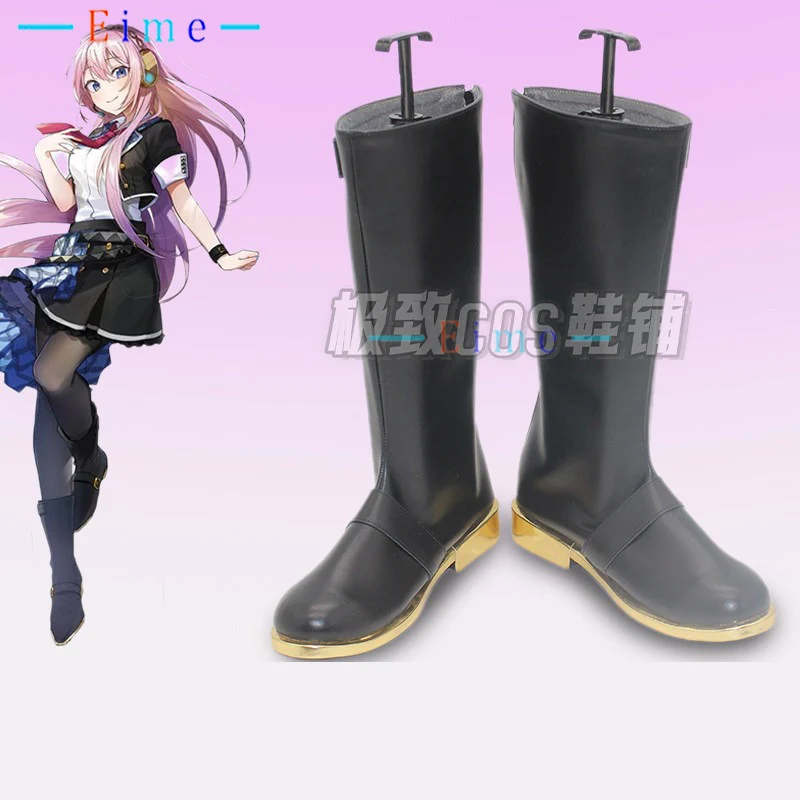 

Sekaii Cosplay Shoes Game PJSK Cosplay Props Halloween Carnival Black Boots Big Size Custom Made
