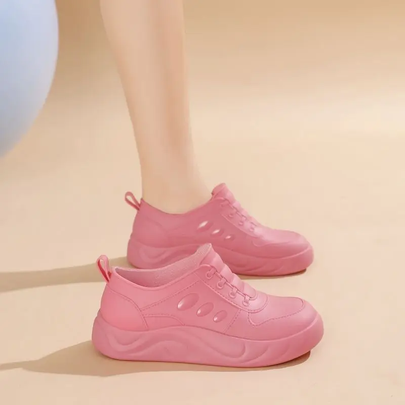 

​ Всесезонные непромокаемые резиновые сапоги с низким вырезом, модная женская резиновая обувь для кухни, удобная нескользящая прочная конструкция ​