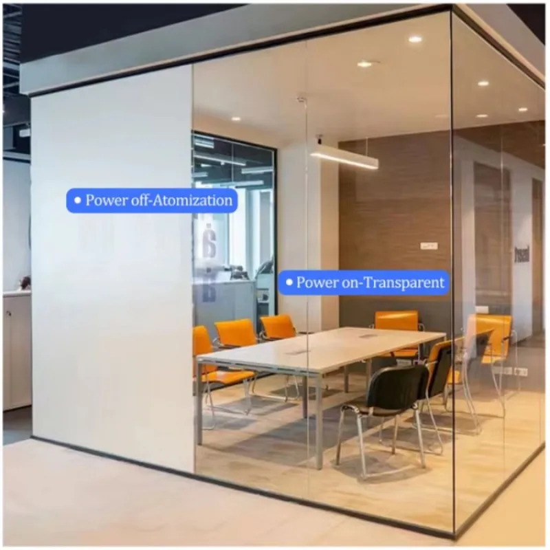 Low voltage power consumption 4W Pdlc switchable glass pdlc film smart privacy glass window for Hotel Villa