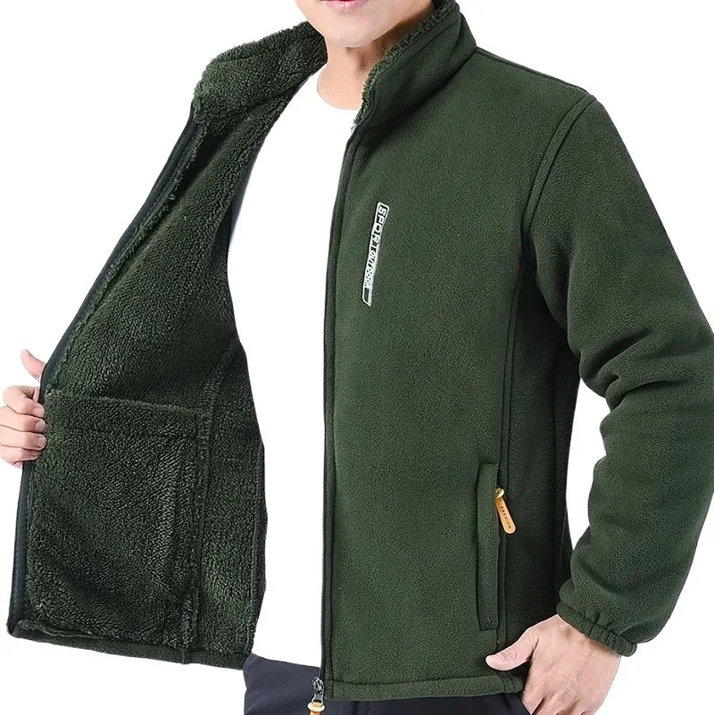 

Plus Size Jackets Outwear Winter Thicken Polar Fleece Jacket Warmth Windproof Full Zip Up Coat Multiple Zipper Pockets Outdoors