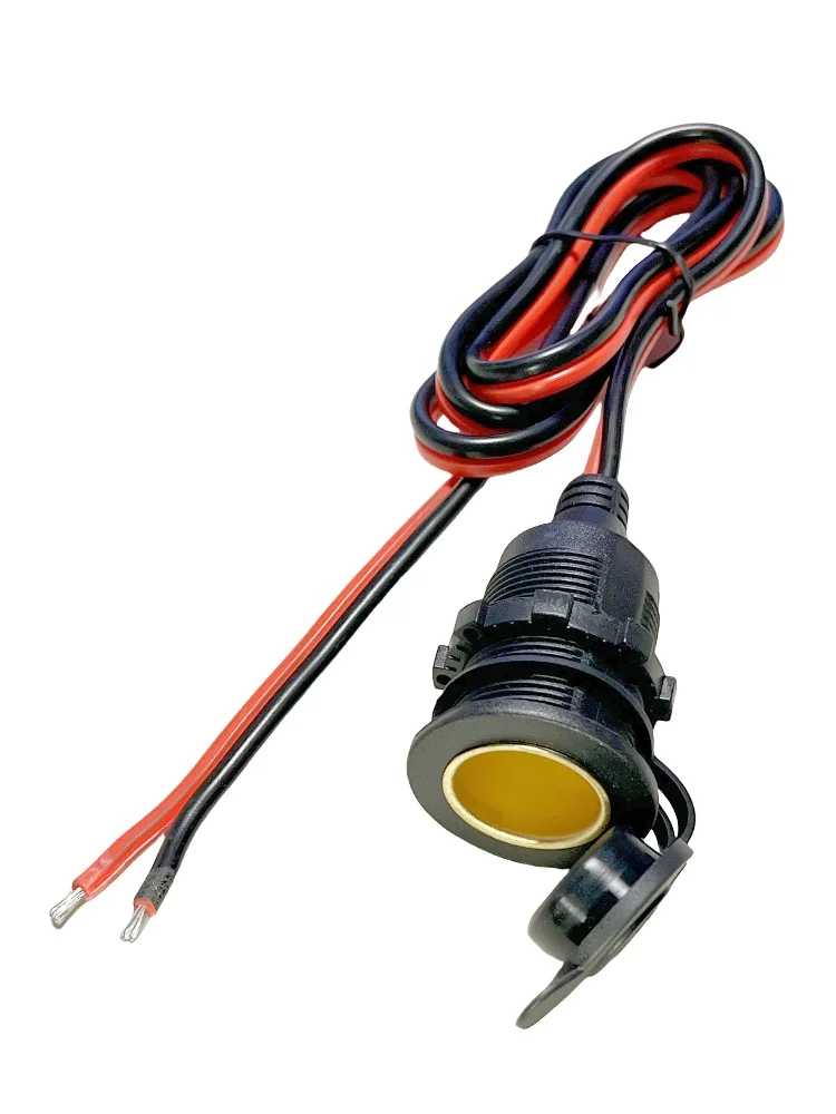 High Power Cigarette Lighter Female Power Cable Pure Copper 15AWG Car Refitted 12-24v Waterproofing Car Filling Head 1M Charging