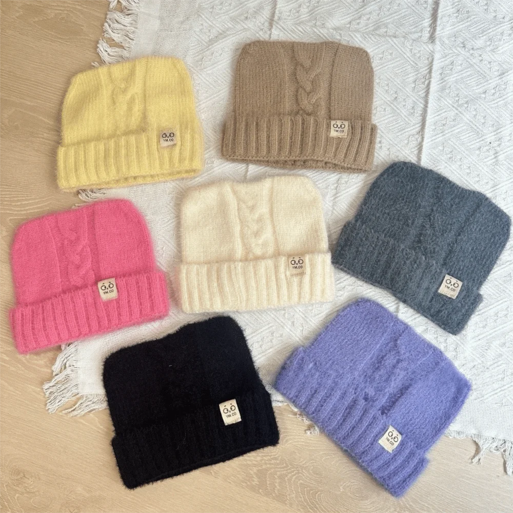 Warm Thermal Knitted Beanie Hat Cold Proof Sweet Style Cat Ear Beanie Korean Design Knit Winter Skull Cap Daily Wear
