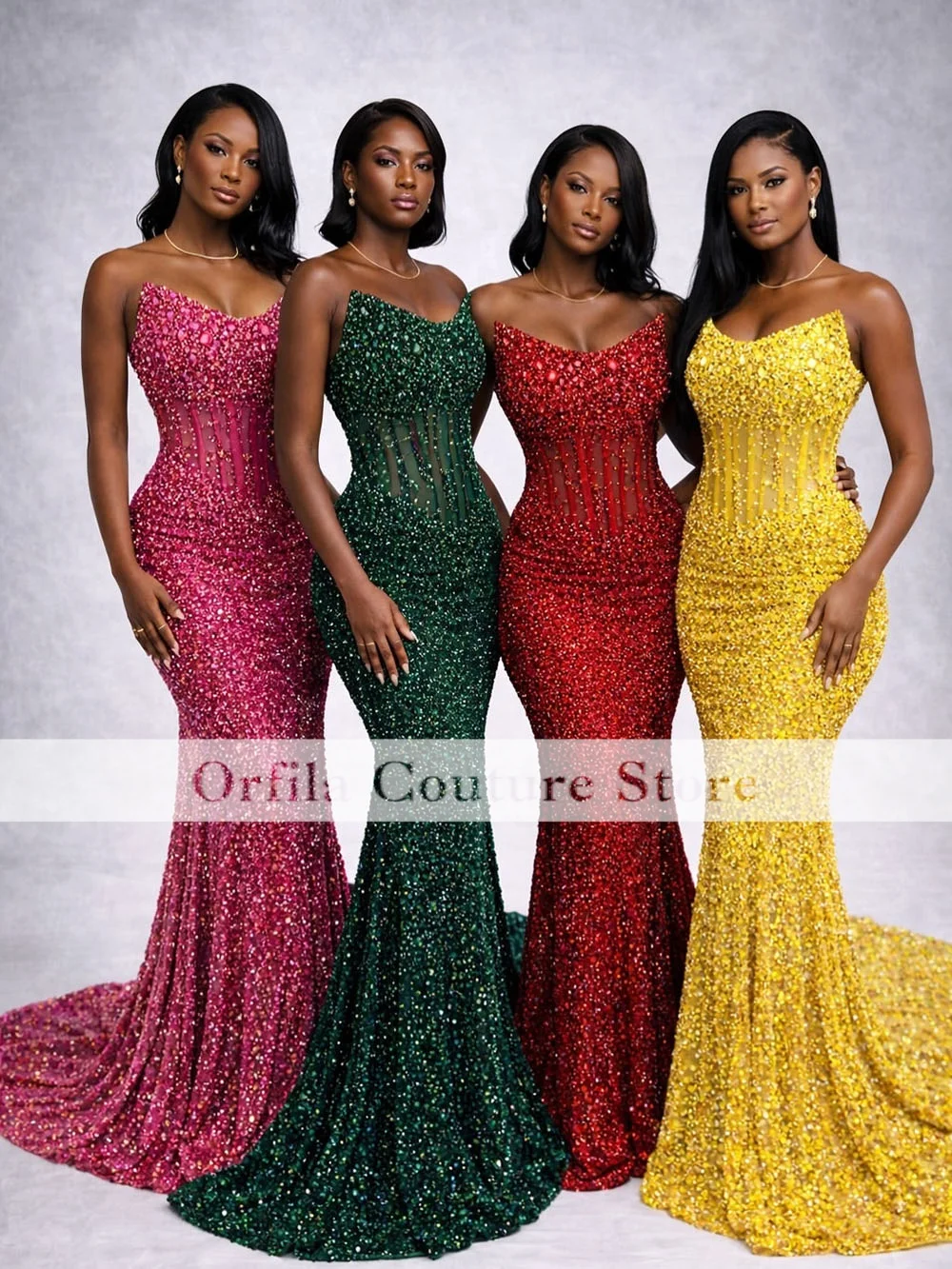 Sparkle Sequins Prom Dress Long Mermaid Sleeveless Formal Occasion Evening Party Dresses Dinner Gowns Customized