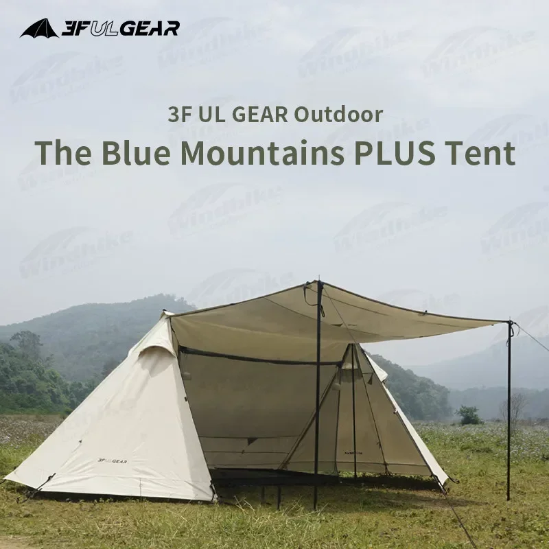 3F UL GEAR LANSHAN 4PLUS M Series Camping Tent 210D Rainproof Windproof 4 Seasons Family Travel Tent Sunshade 1-4 Persons Canopy