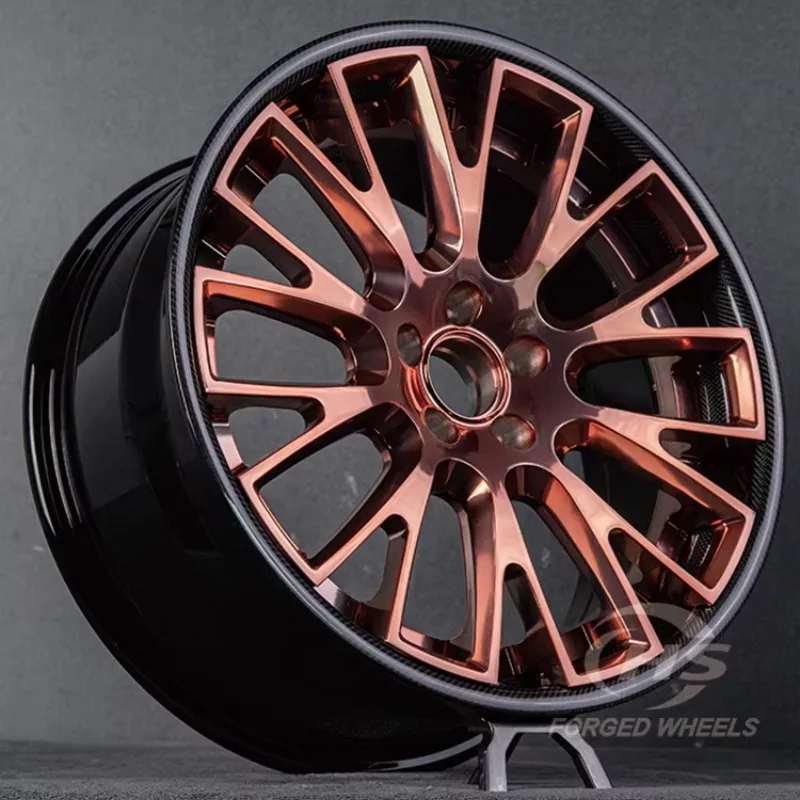 2-Piece 5*112 5*120 Custom Carbon Fiber Lightweight Forged Racing Car Wheels Rims