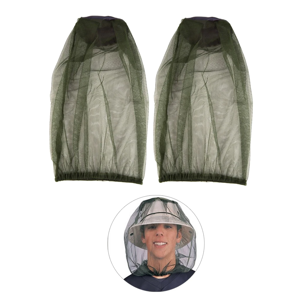 

10pcs Anti Mosquito Head Net Cap For Outdoor Hiking Fishing Camping Beekeeping Lightweight Durable Mesh Hat With Elastic Neck
