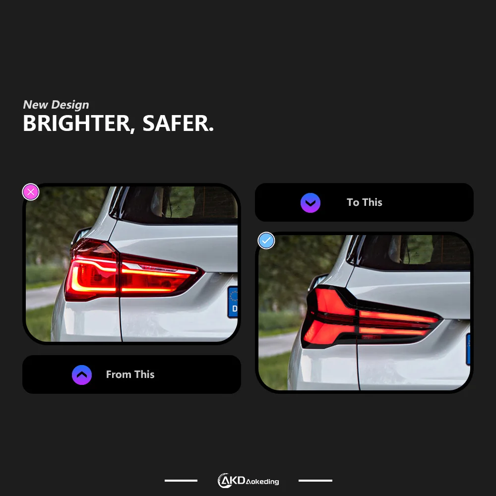 Auto Parts For BMW X1 F48 LED Taillight 2016-2021 latest LCI Style Steering signal Brake reversing light Car Accesorios Modified