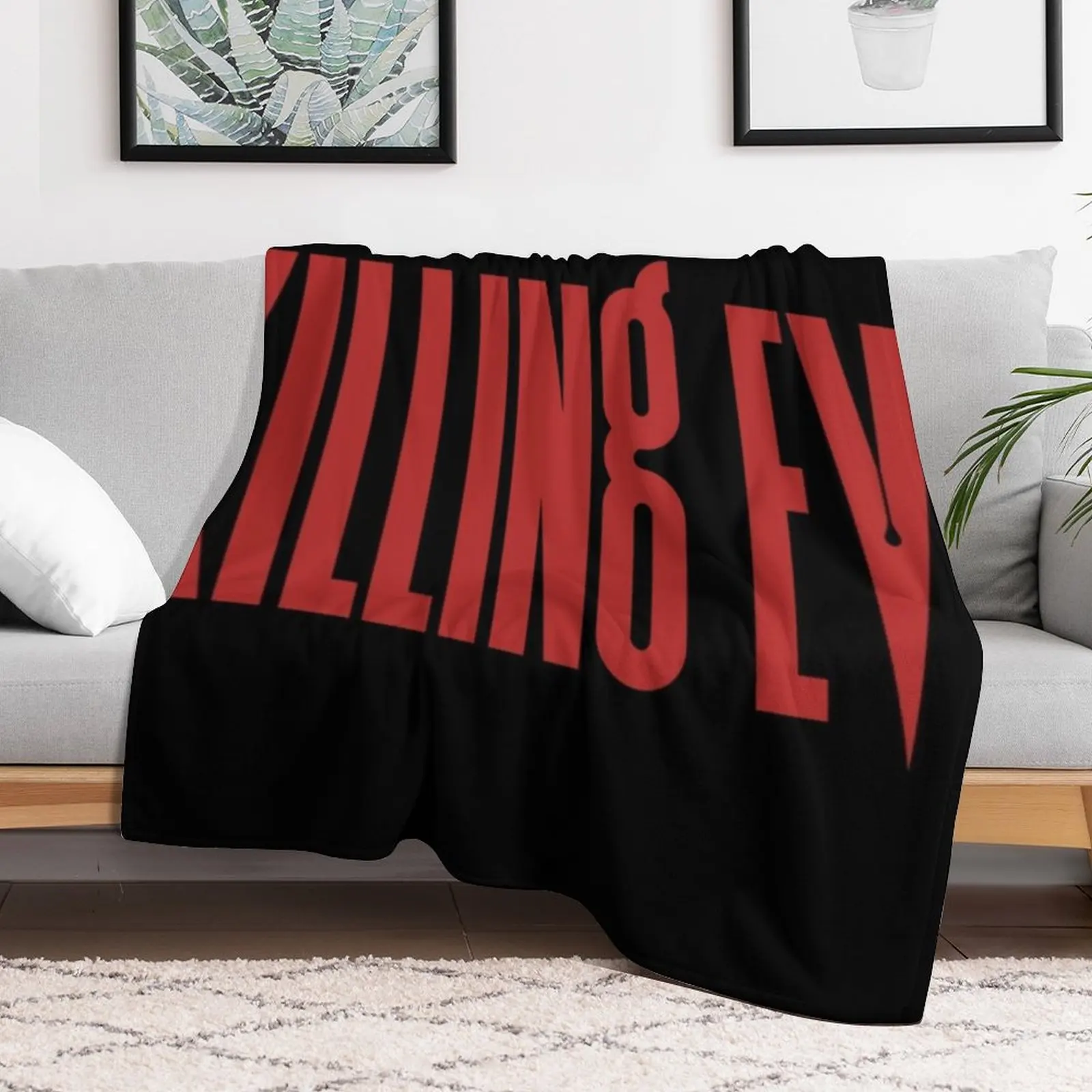 Killing Eve Red & Black Throw Blanket anime wednesday blankets and throws Blankets