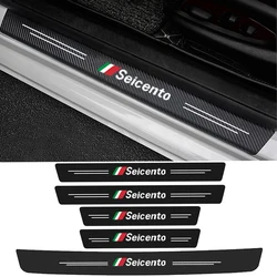 Car Front Rear Door Sill Scuff Plate for Fiat Seicento Badge Carbon Fiber Welcome Pedal Trunk Bumper Threshold Protector Sticker