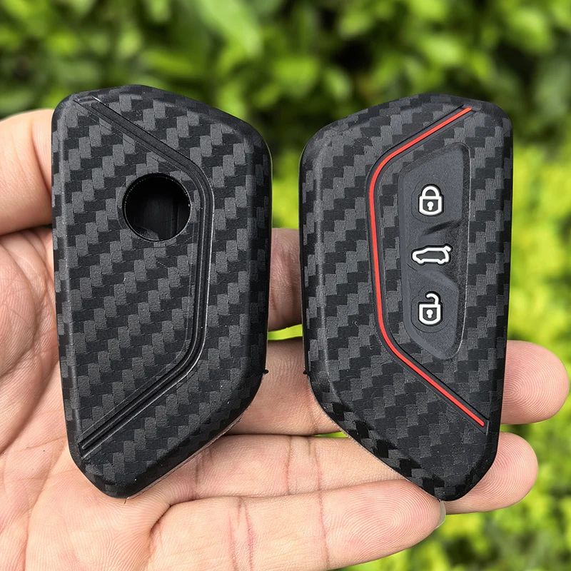 Silikon-Schlüsselhülle für VW Volkswagen Golf 8, Seat Leon 2021, Cupra Formentor, Skoda A8 Octavia Mk8 Schlüsselanhänger