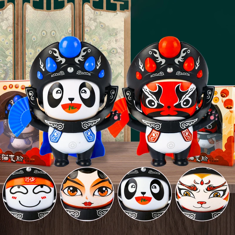 Face Changing Panda Doll Sichuan Opera Face-changing Toy Chinese Culture Souvenir Figurines New Year Face Changing Kids Gifts