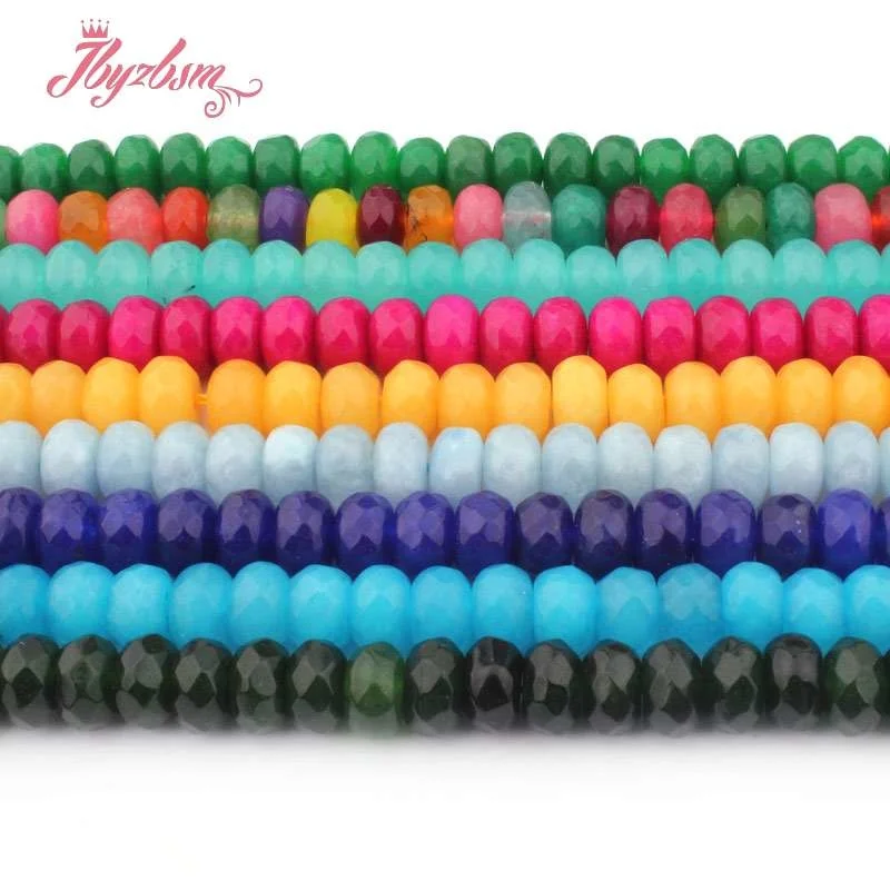 

5x8mm Faceted Rondelle Beads Jades Stone Beads For DIY Necklace Bracelets Earrings Pandant Jewelry Making 15" Free Shipping