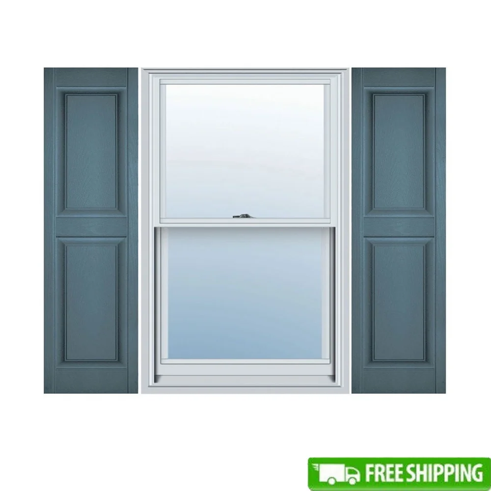 

Vinyl Raised Panel Shutters Two Equal Panels Durable Installation Hardware Included Outdoor Decor Garden Accent Lightweight