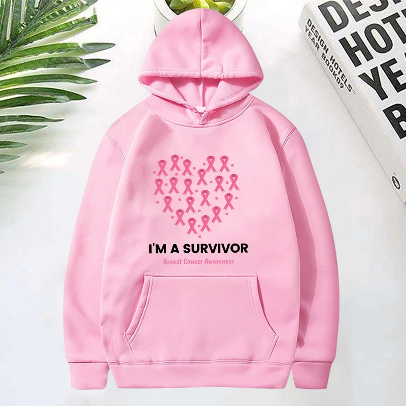 Hoodie pria/wanita, Hoodie cetak kanker payudara, Hoodie kasual, Pullover kepribadian