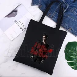 Damomo Salvatore The Vampire Diaries chairvampiricas Canvas Bag donna borsa Shopper ecologica di grande capacità nera