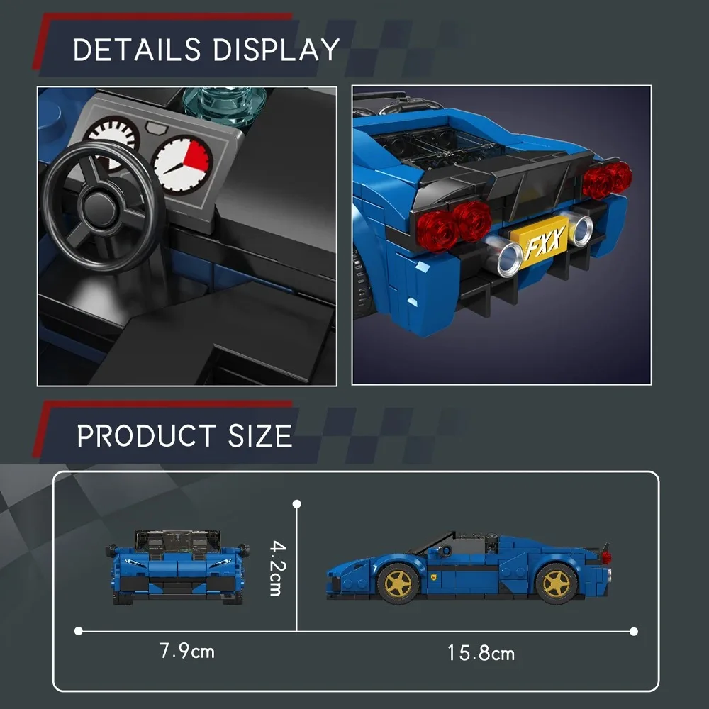 MOULD KING 392Pcs Italian V8 Convertible Supercar Building Blocks MOC Sports Car Model Bricks Construction Toy Kid Birthday Gift