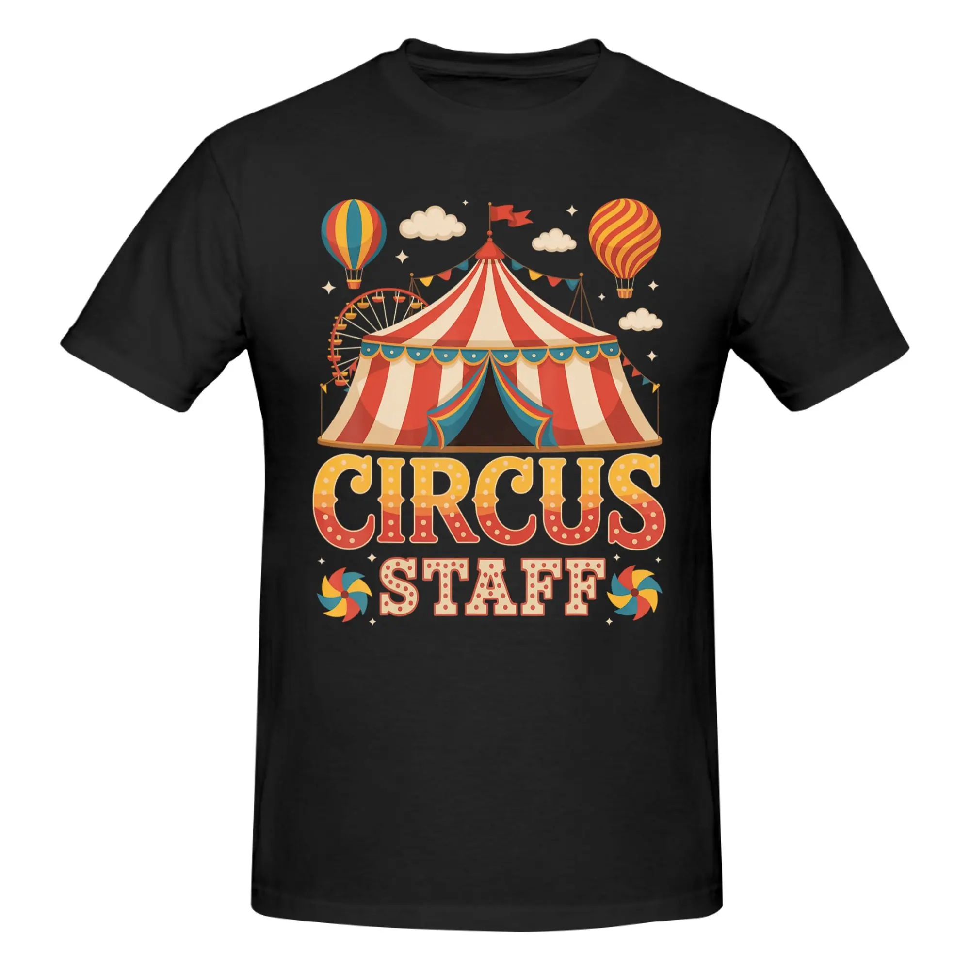 1 Piece Circus Staff Event Costume Carnival Staff Crew Tent Party Funny 100% Cotton T-Shirt Carnival Crew Tops Tees For Men