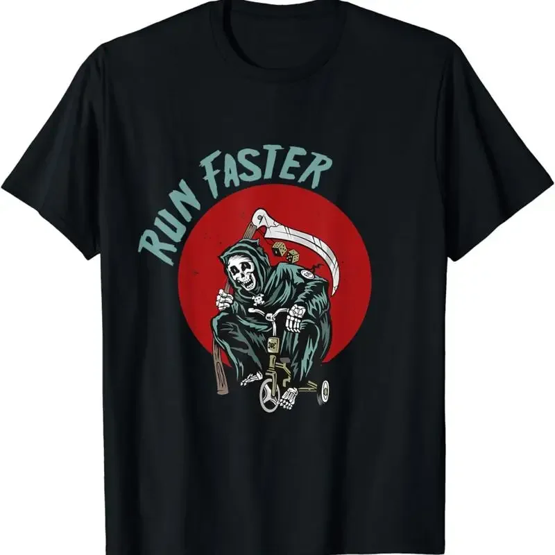 New Limited Run Faster Grim Reaper Last Responder Funny Dark Humor T Shirt