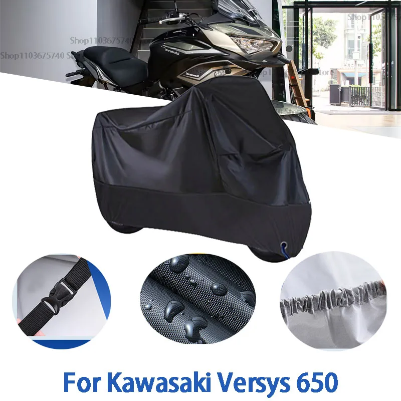 

Полные чехлы для мотоцикла Kawasaki Versys 650, автомобильные чехлы на открытом воздухе, защита от солнца, пыли, без ушей, утолщенные оксфордские чехлы, аксессуары