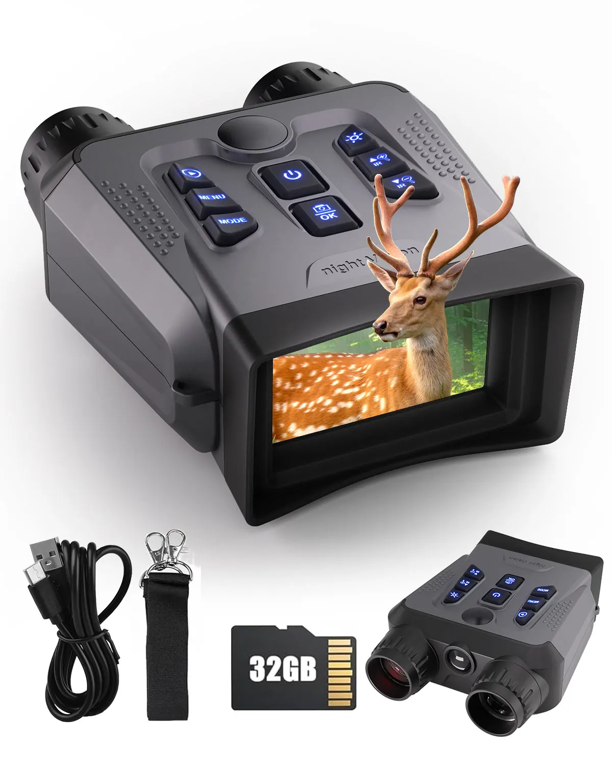 

Latest 4K HD Infrared Night Vision Binocular Full-Color Night Vision Goggles 16x Times Large View Hunting & Outdoor Use