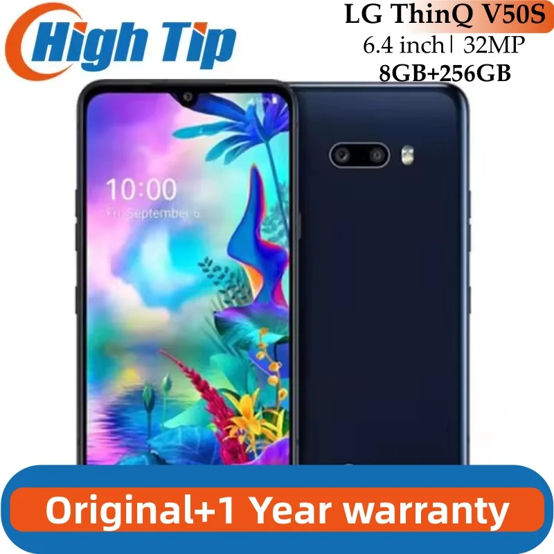 T�l�phone portable d'origine d�bloqu� LG V50S 5G ThinQ 8GB + 256GB LG V510N Android SmartPhone 32MP cam�ra 4G LTE t�l�phone portable � empreintes digitales