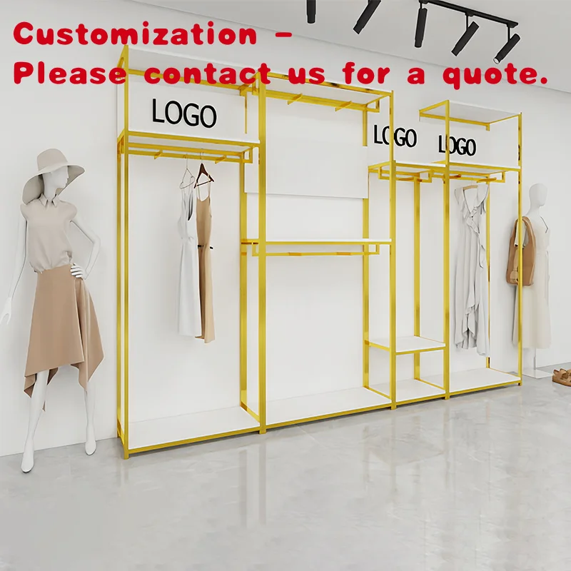 

custom.Customized Shop Stainless Steel Men Female Clothes Display Rack Kids Display Shelves Clothing Rack Boutique